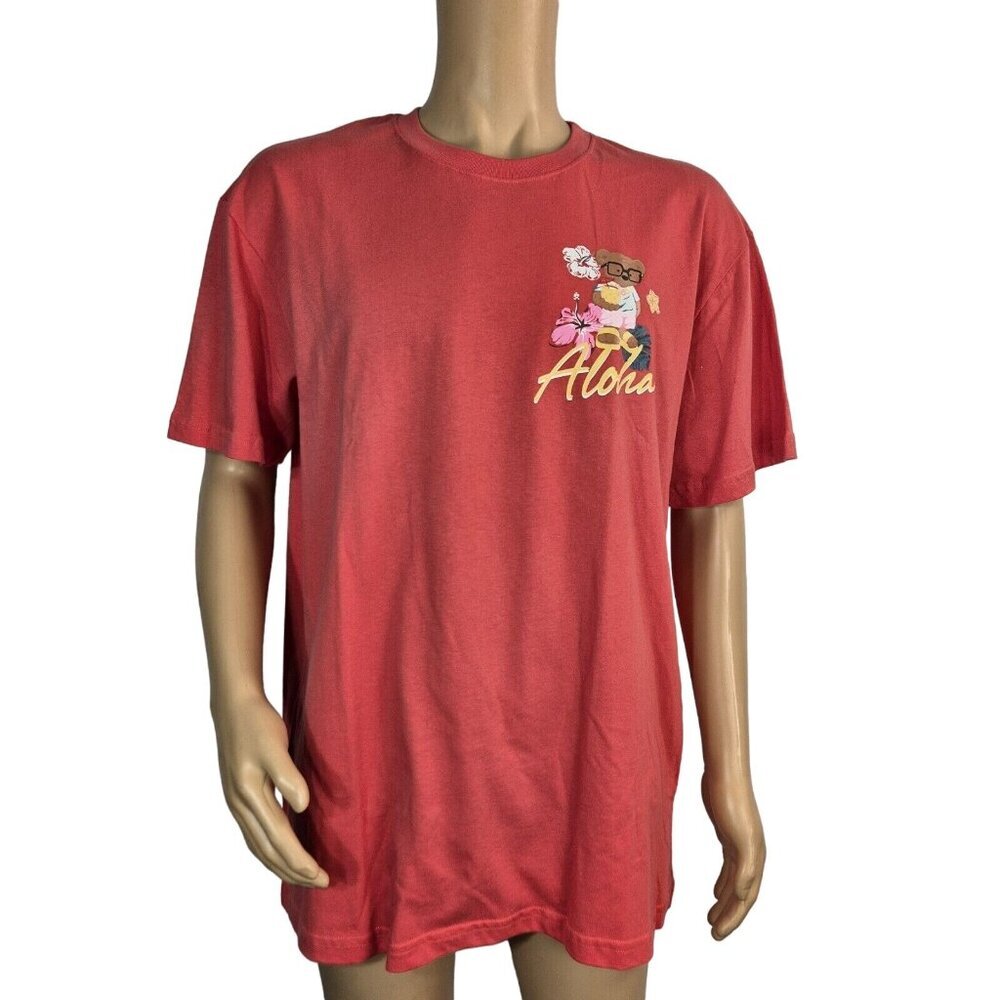 Hustle Gang Men's Size 2XL Short Sleeve Pink Graphic Print Aloha (40)